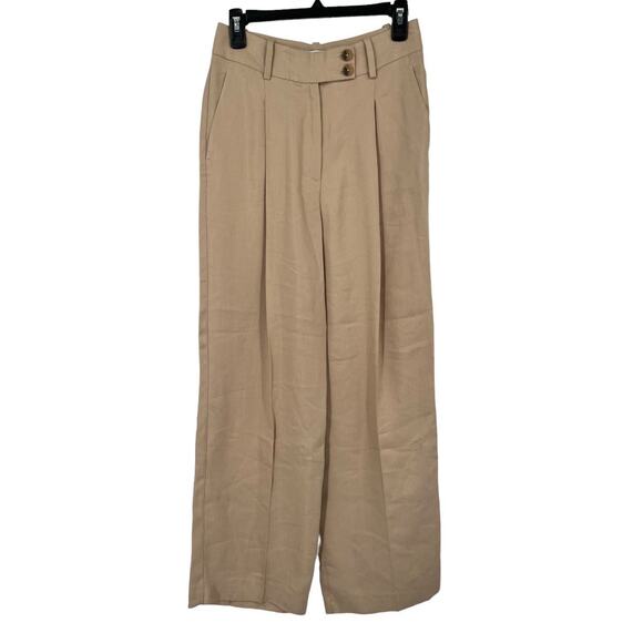 Reiss Pants Hollie Wide leg linen trousers size 4 - Picture 2 of 6